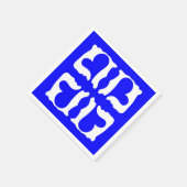 Elektrisches Blau und Weiße Herzen Serviette (Ecke)