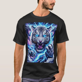 Elektrisches Blaues Blitz-Tiger-T-Shirt-Design T-Shirt