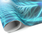 Elektrisches blaues leuchtendes Fraktal Wiederholu Geschenkpapier (Rolleneckpunkt)