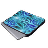 Elektrisches blaues leuchtendes Fraktal Wiederholu Laptopschutzhülle (Vorne Knopf)