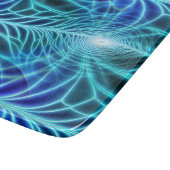 Elektrisches blaues leuchtendes Fraktal Wiederholu Schneidebrett (Ecke)