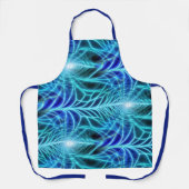 Elektrisches blaues leuchtendes Fraktal Wiederholu Schürze (Vorderseite)
