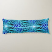 Elektrisches blaues leuchtendes Fraktal Wiederholu Seitenschläferkissen (Rückseite)