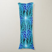 Elektrisches blaues leuchtendes Fraktal Wiederholu Seitenschläferkissen (Vorderseite Vertikal)