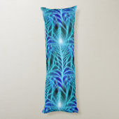 Elektrisches blaues leuchtendes Fraktal Wiederholu Seitenschläferkissen (Rückseite (Vertikal))