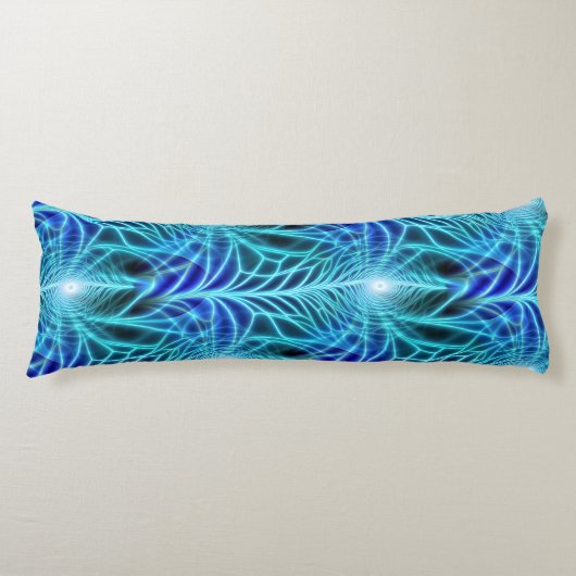 Elektrisches blaues leuchtendes Fraktal Wiederholu Seitenschläferkissen (Vorderseite)