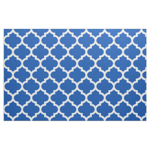 Elektrisches blaues Marokkaner Quatrefoil Stoff