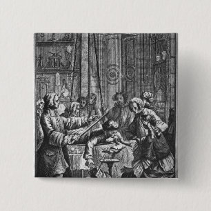 Elektrisches Experiment gemacht auf einem Mann Button