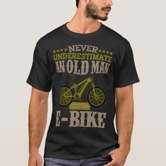Elektrisches Fahrrad Alter Mann mit E-Bike T-Shirt (Vorderseite)