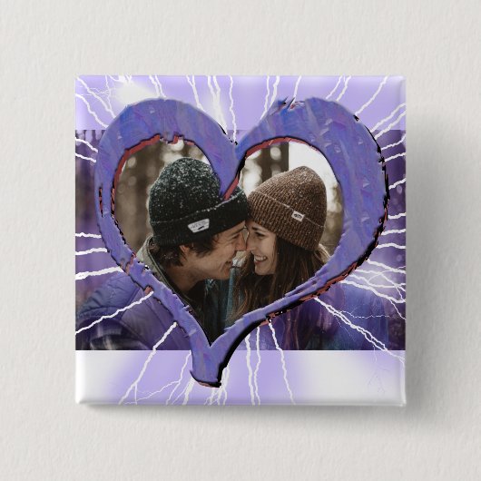 Elektrisches Foto für Lila Herzklopfe Button (Vorderseite)