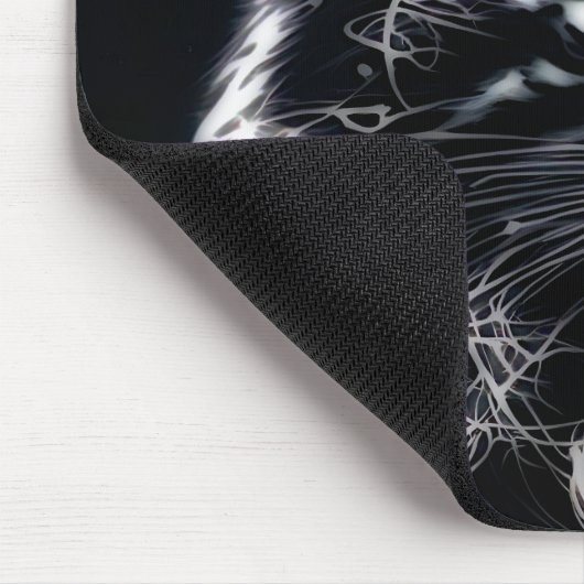 Elektrisches Fraktal Schwarze Katzenmauspad Mousepad (Ecke)