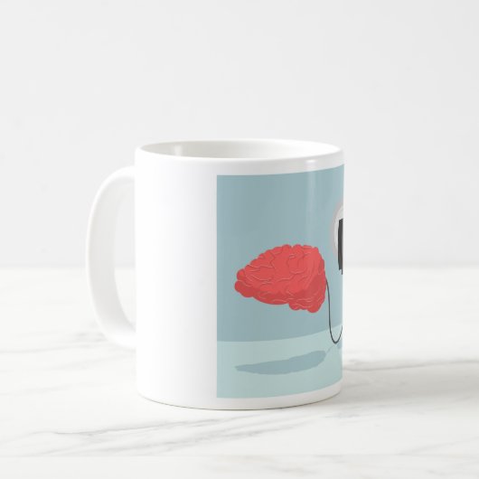 Elektrisches Gehirn Kaffeetasse (Vorderseite Links)