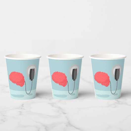 Elektrisches Gehirn Pappbecher