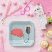 Elektrisches Gehirn Pappteller (Party)