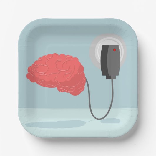 Elektrisches Gehirn Pappteller (Vorderseite)