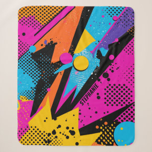 Elektrisches Gelb Magenta Urbaner Grunge Halftone Sherpadecke