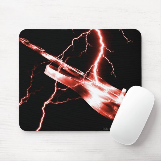 ELEKTRISCHES GITAR rot Mousepad (Mit Mouse)