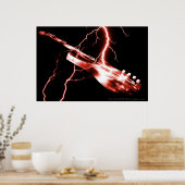 ELEKTRISCHES GITAR rot Poster (Küche)