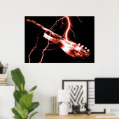 ELEKTRISCHES GITAR rot Poster (Heimbüro)