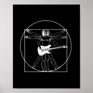 Elektrisches Gitarrenmusikgeschenk Da Vinci Zeichn Poster