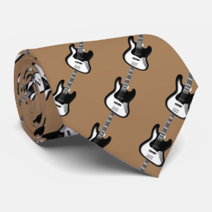 Elektrisches Gitarrenmuster in Schwarz und Weiß Krawatte