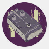 Elektrisches Gitarrenverzerrungspedal Runder Aufkleber (Vorderseite)