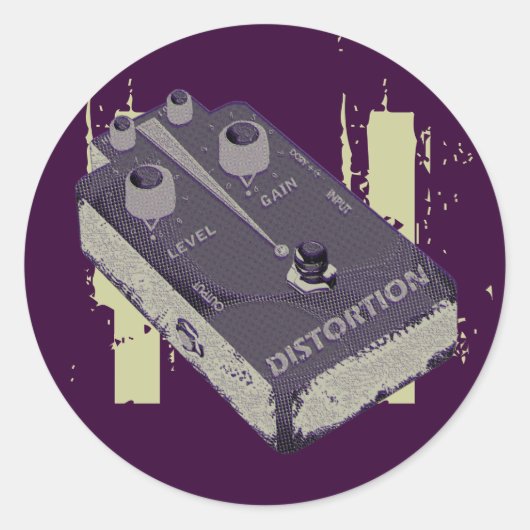 Elektrisches Gitarrenverzerrungspedal Runder Aufkleber (Vorderseite)
