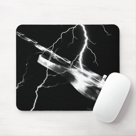 ELEKTRISCHES GUITAR weiß Mousepad (Mit Mouse)