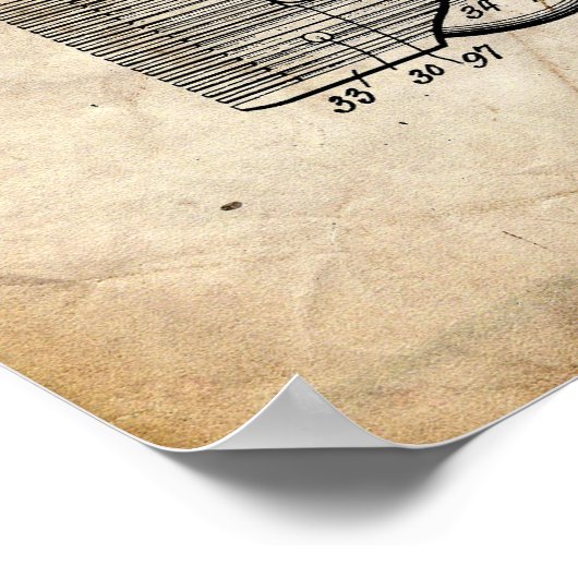 Elektrisches Haarfahne-Patent Poster (Ecke)