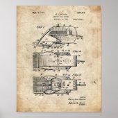 Elektrisches Haarfahne-Patent Poster (Vorne)
