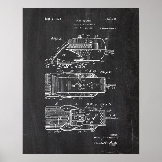 Elektrisches Haarfahne-Patent Poster (Vorne)