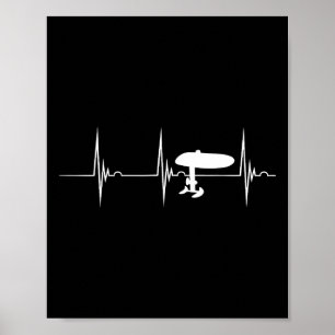 Elektrisches Hydrofoil-Surfboard Efoil Herzschlag Poster