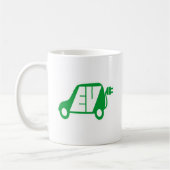 Elektrisches Ikonen-Logo des Fahrzeug-Grün-EV - Kaffeetasse (Links)