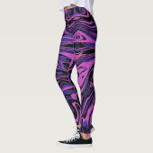 Elektrisches Lila Abstraktes Fluid-Muster Leggings (Links)