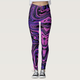 Elektrisches Lila Abstraktes Fluid-Muster Leggings