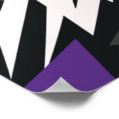 Elektrisches Lila und schwarzes geometrisches Desi Poster (Ecke)