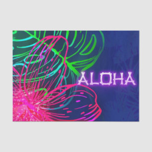 Elektrisches Luau Tropische Nacht Aloha Geburtstag Seidenpapier