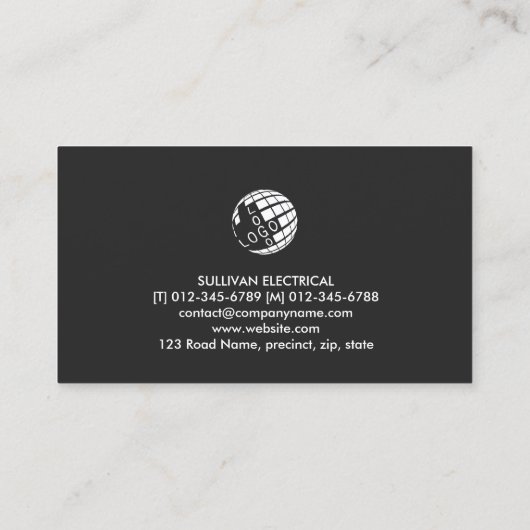 Elektrisches Monogramm X Visitenkarte (Rückseite)