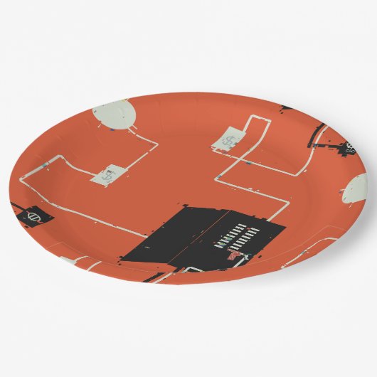 Elektrisches Party Geschenk für den Elektrischen Pappteller (Schrägansicht)