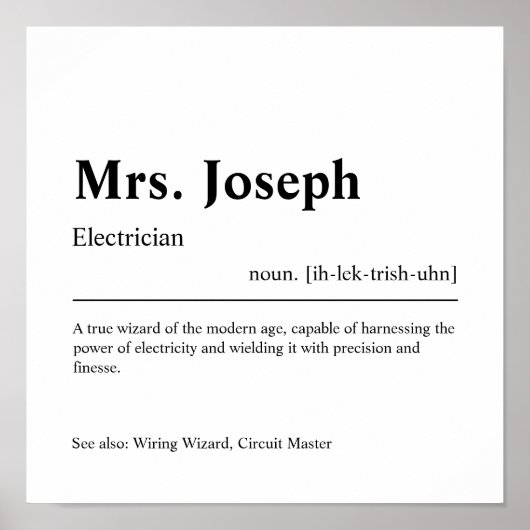 Elektrisches Personalisiertes Geschenk Poster (Vorne)