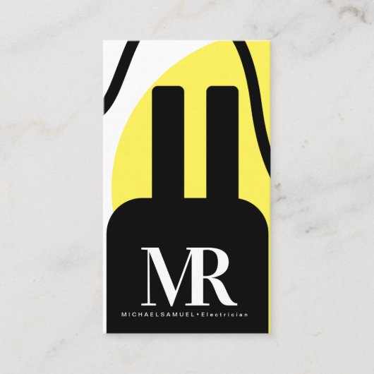 Elektrisches Plug-Electrician Business Branding Visitenkarte (Vorderseite)