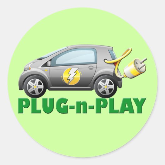 ELEKTRISCHES PLUG-N-PLAY-AUTO RUNDER AUFKLEBER (Vorderseite)