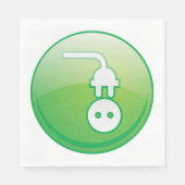 Elektrisches Plug-Symbol Napkins Serviette (Vorderseite)