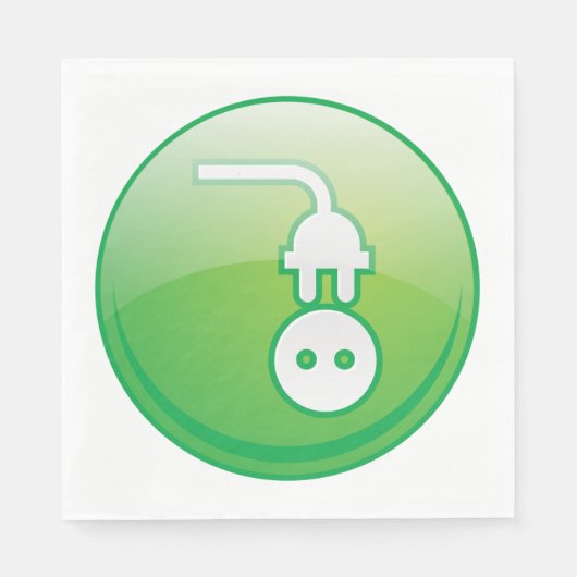 Elektrisches Plug-Symbol Napkins Serviette (Vorderseite)