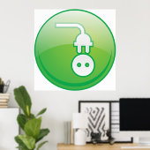 Elektrisches Plug-Symbol Poster (Heimbüro)
