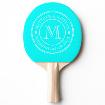 Elektrisches Retro-Cyan-Hochzeitsmonogramm