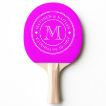 Elektrisches Retro-Rosa-Hochzeitsmonogramm