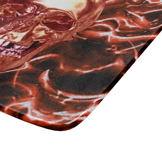 Elektrisches Rot-Chrome-Skull-Schneidboard Schneidebrett (Ecke)
