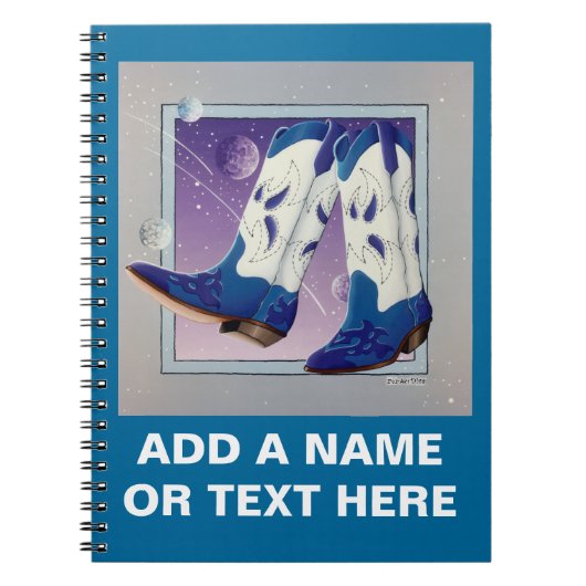 Elektrisches Slide Cowboy Boots-Notebook Notizblock (Vorderseite)