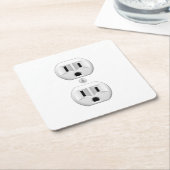 Elektrisches Stecker-Klicken, zum des Farbdekors Rechteckiger Pappuntersetzer (angewinkelt)